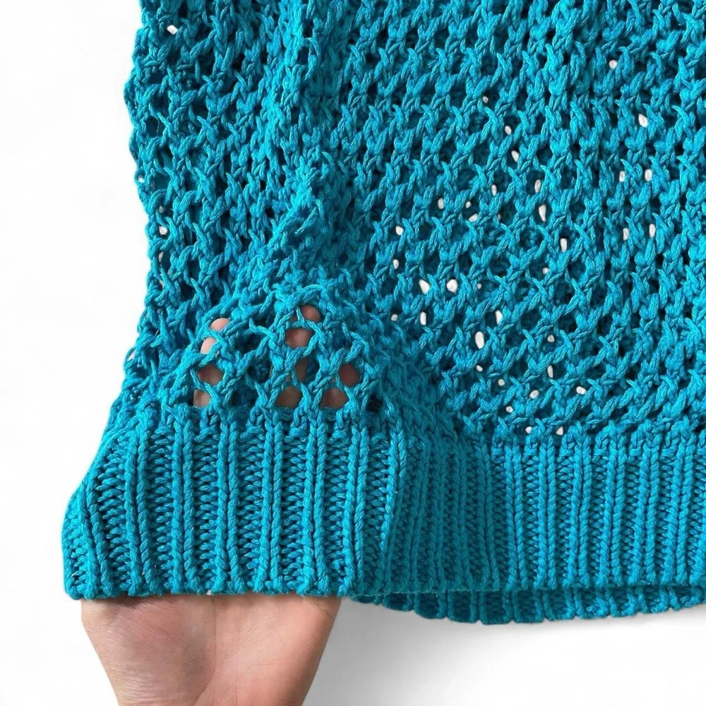 Chicos Blue Crochet Top - Picture 2 of 4